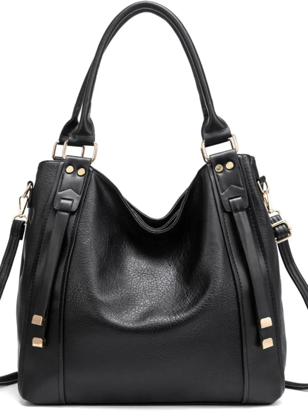 Vintage Large PU Hobo Tote Bag, Satchel Purse with Strap Women | Scratch-resista